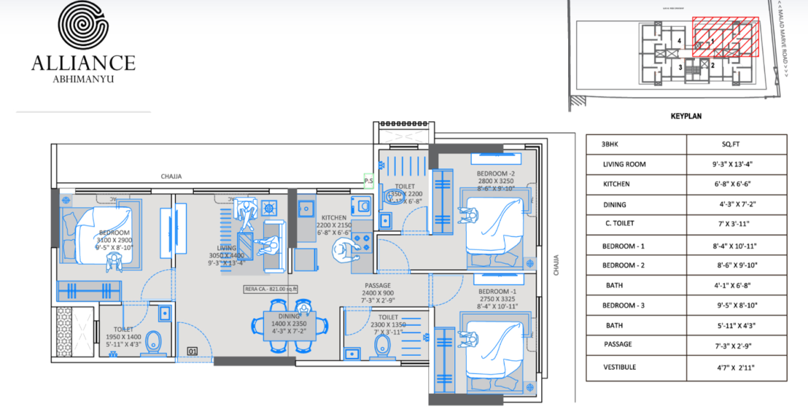 Alliance Abhimanyu Malad West, Mumbai. 2 & 3 BHK Flat. Book Now!-3